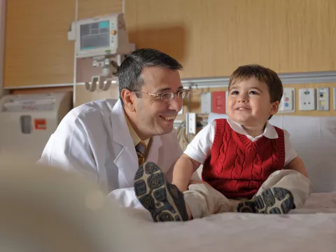 Pediatric doctor talking with a patient