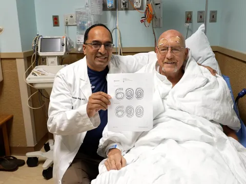 Dr. Chandan Reddy and patient