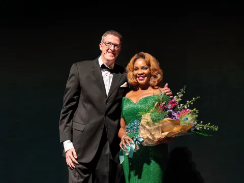 Brian Adams and Ericka Dunlap at Golden Gala 43
