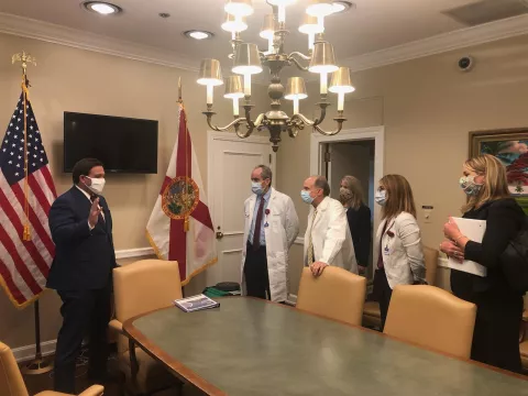 Governor DeSantis meets with AdventHealth physicians before July 21,2020 roundtable