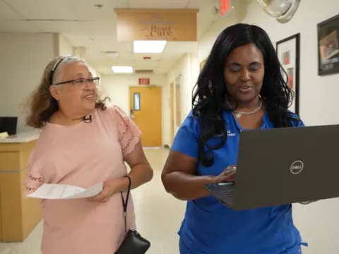 Patient at Trina Hidalgo Heart Care Center