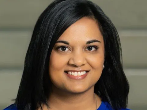 Woman in a blue blouse