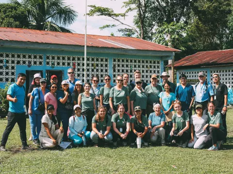 Team taking group picture