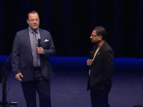 Mark Metivier and Dr. Bobby on stage