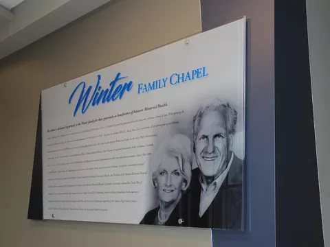 Winter Family Chapel sign
