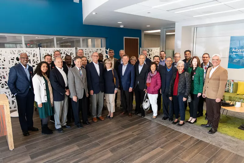 General Conference officers and executives travel to the organization’s corporate headquarters to learn about design thinking and innovation centers.