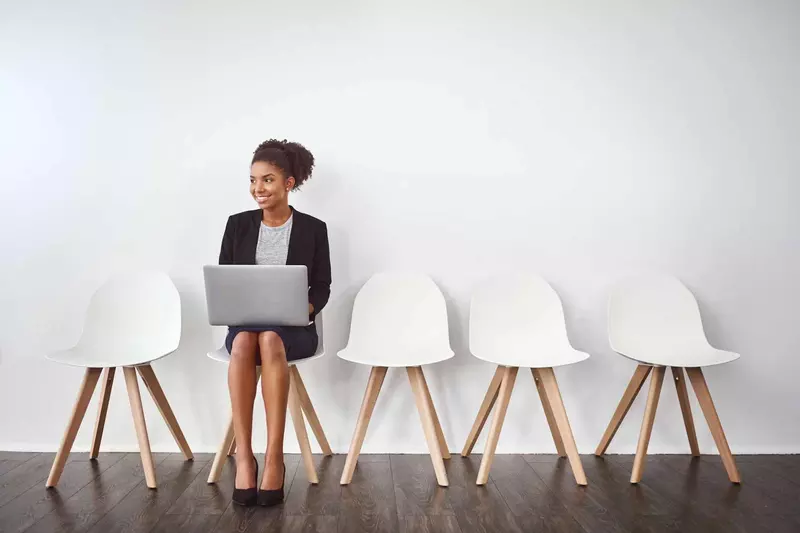Young woman waiting for interview