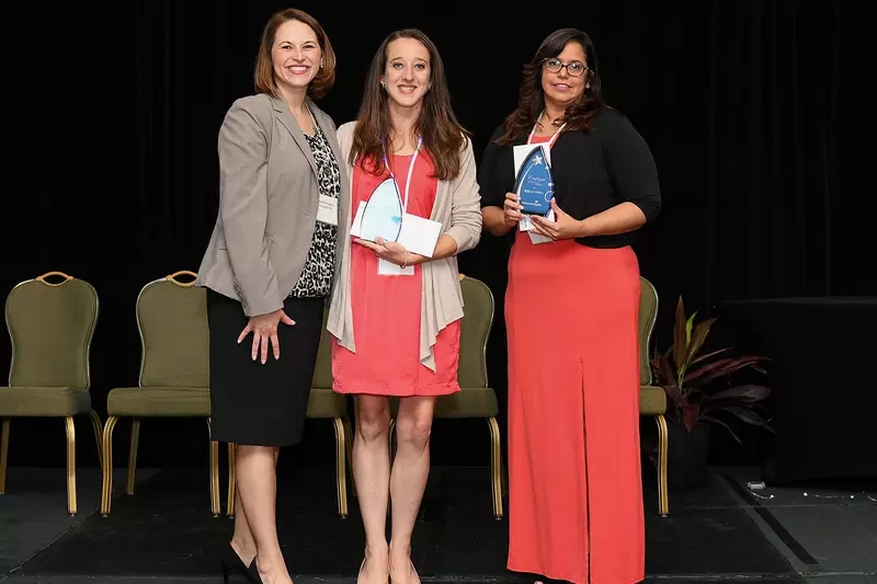 Amanda Maggard, President and CEO of AdventHealth Zephyrhills and AdventHealth Dade City, stands with Employees of the Year Kimberly Pullen and Rebeca Torres.