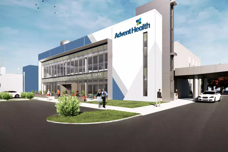 A rendering of the new health park building.
