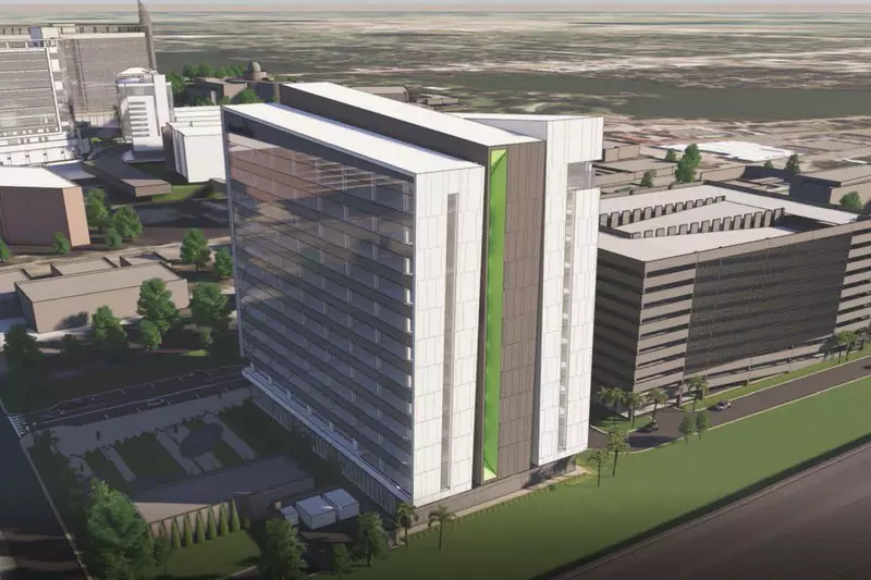 A 3-D render of the AdventHealth Rothman building