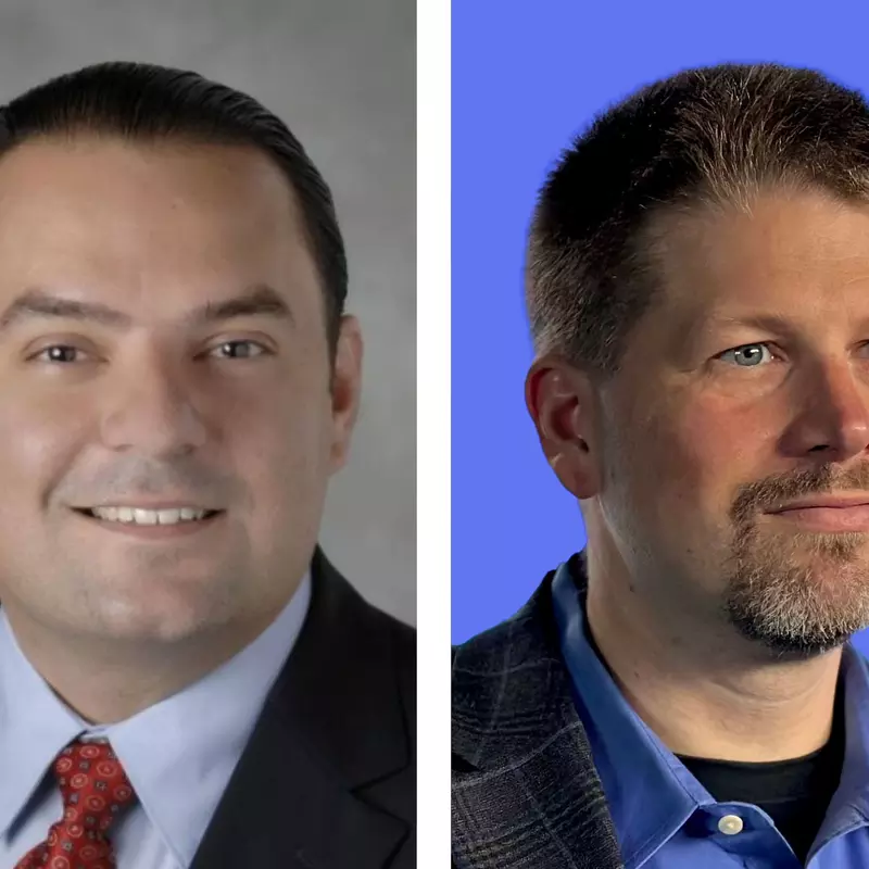 Side by side headshots of Dr. Victor Herrera and Rob Purinton