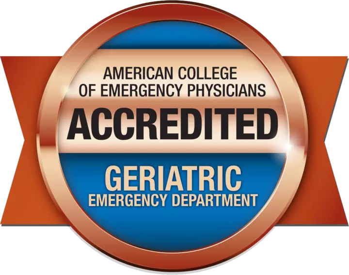 American College of Emergency Physicians Accredited Geriatric Emergency Department badge.