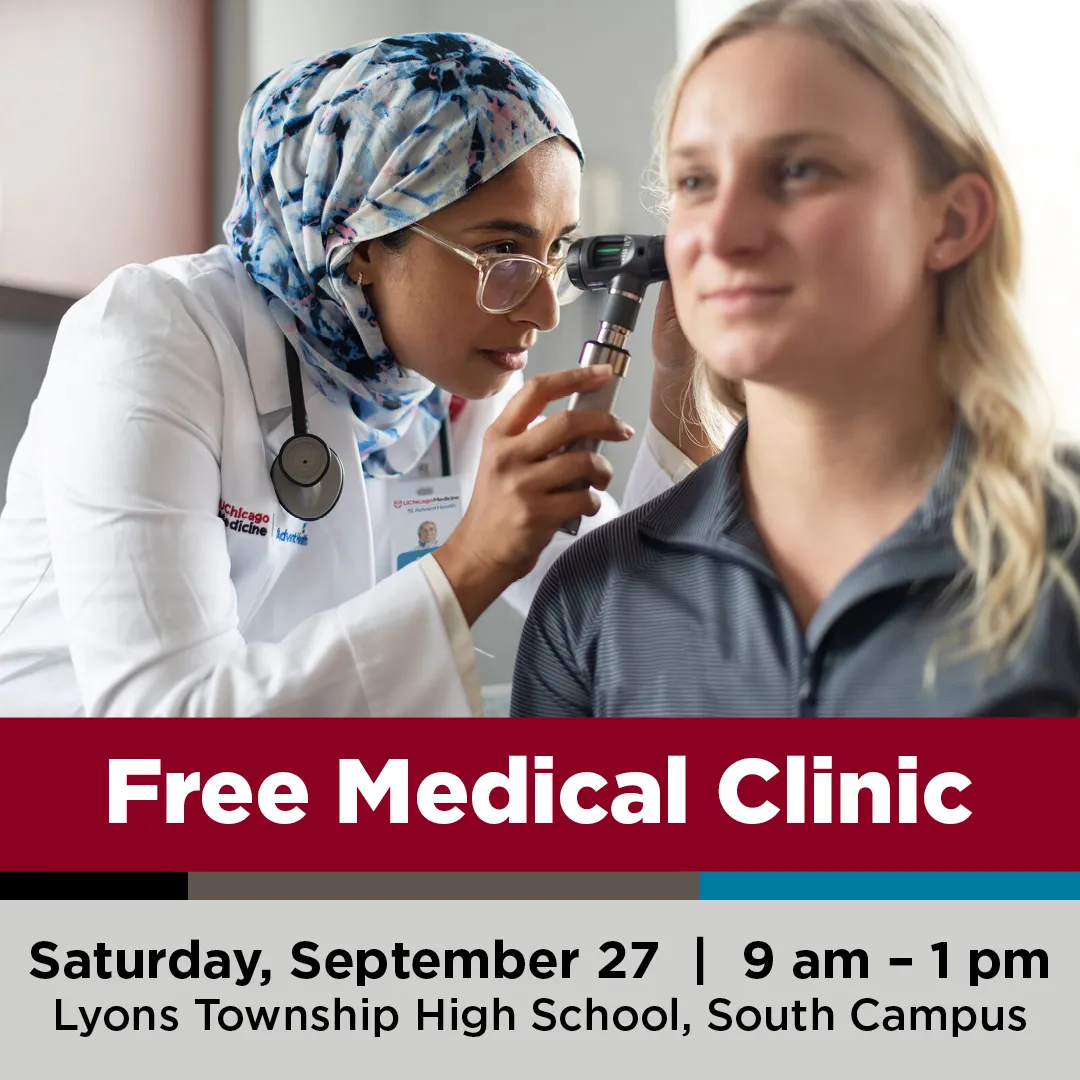 UChicago Medicine AdventHealth will host a free medical clinic on September 27 
