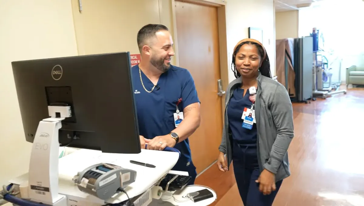 Luis Moreno with a fellow team member from his unit