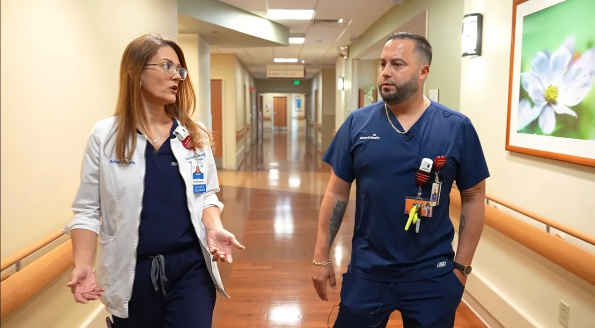 Suzete Rothberg, senior nurse leader, has mentored Luis on his AdventHealth journey