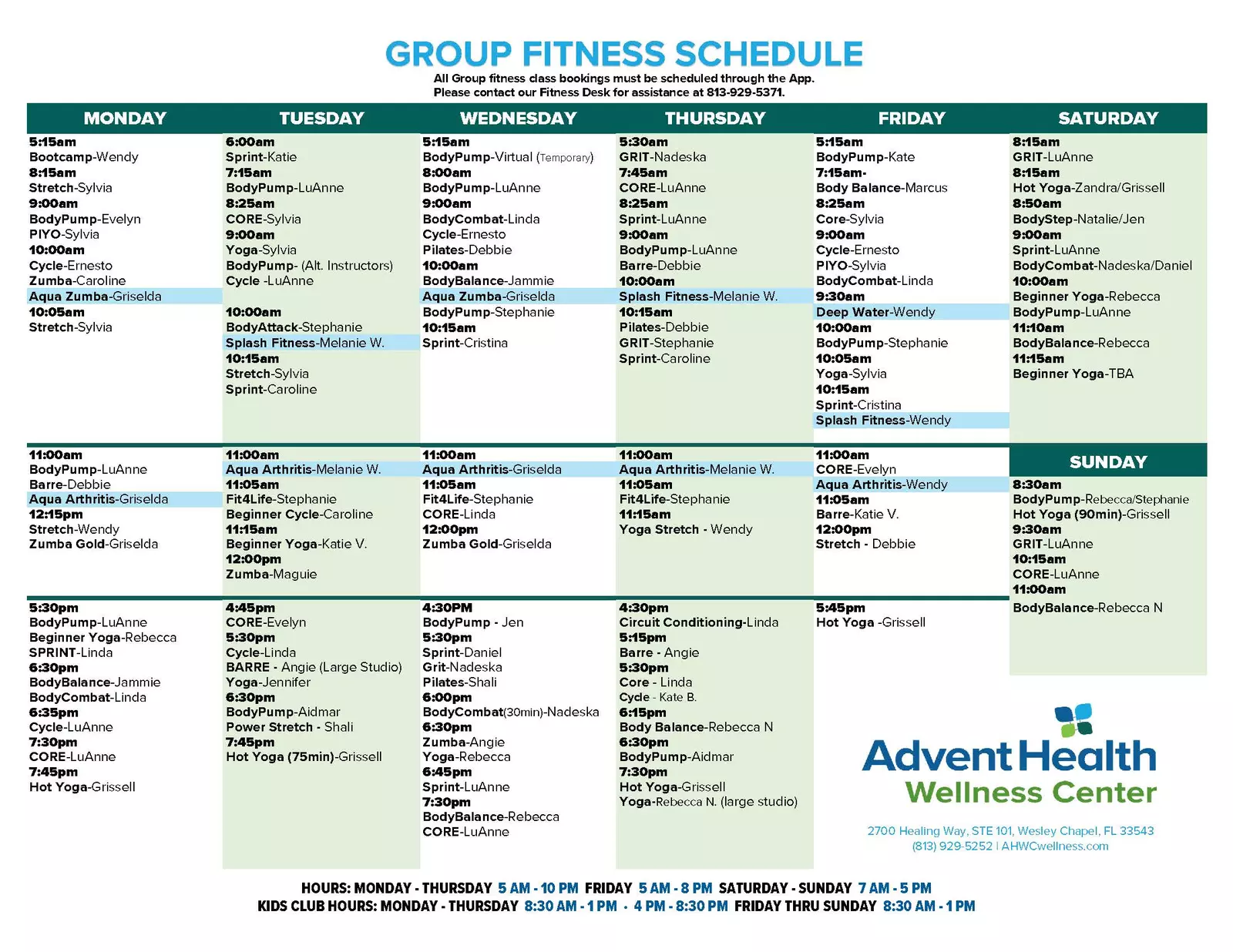 Group Fitness Cl Adventhealth