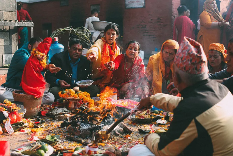 Group of people eating