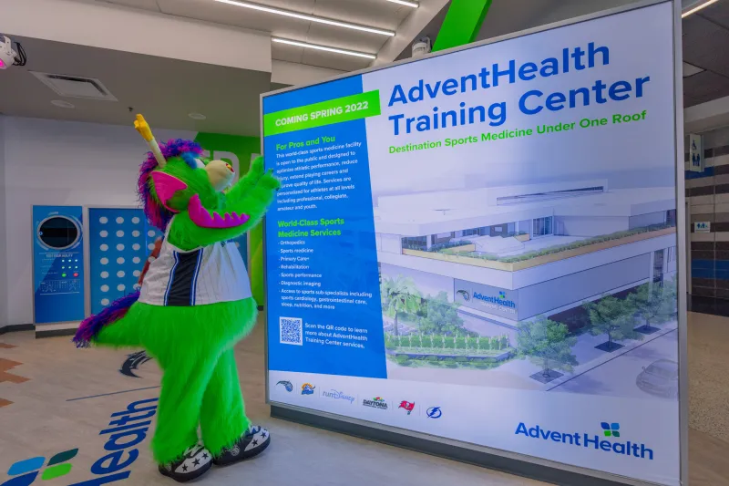 Stuff the Magic Dragon at the AdventHealth PROFormance Lab at Amway Center