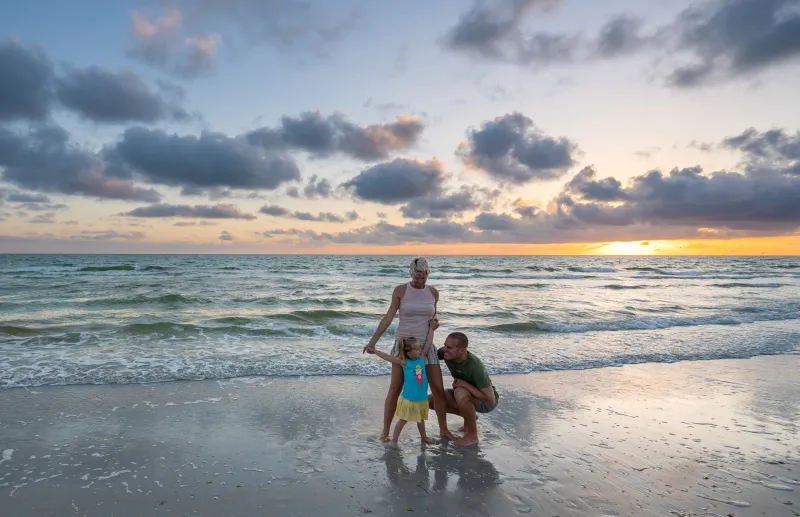 A Family on the Beach in Tampa Bay
