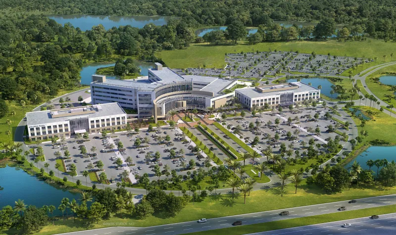Rendering of the hospital expansion for Wesley Chapel.