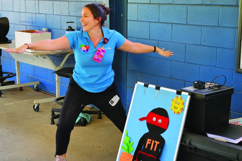 A mission fit instructor demonstrating an exercise