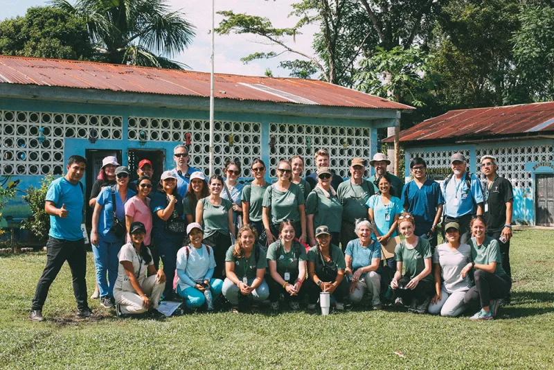 Team taking group picture