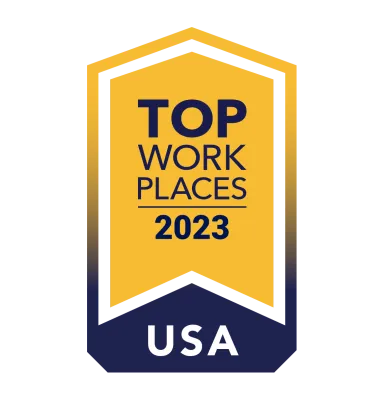 Top Workplaces USA 2023 logo.