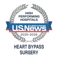 AdventHealth Orlando is recognized by U.S. News & World Report as a high performing hospital.